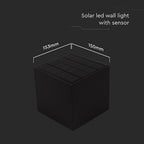 9W Solarna Lampa Ścienna z czujnikiem ruchu / Barwa: 3w1 / Obudowa: Czarna / IP65