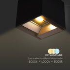 9W Solarna Lampa Ścienna z czujnikiem ruchu / Barwa: 3w1 / Obudowa: Czarna / IP65