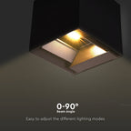 9W Solarna Lampa Ścienna z czujnikiem ruchu / Barwa: 3w1 / Obudowa: Czarna / IP65