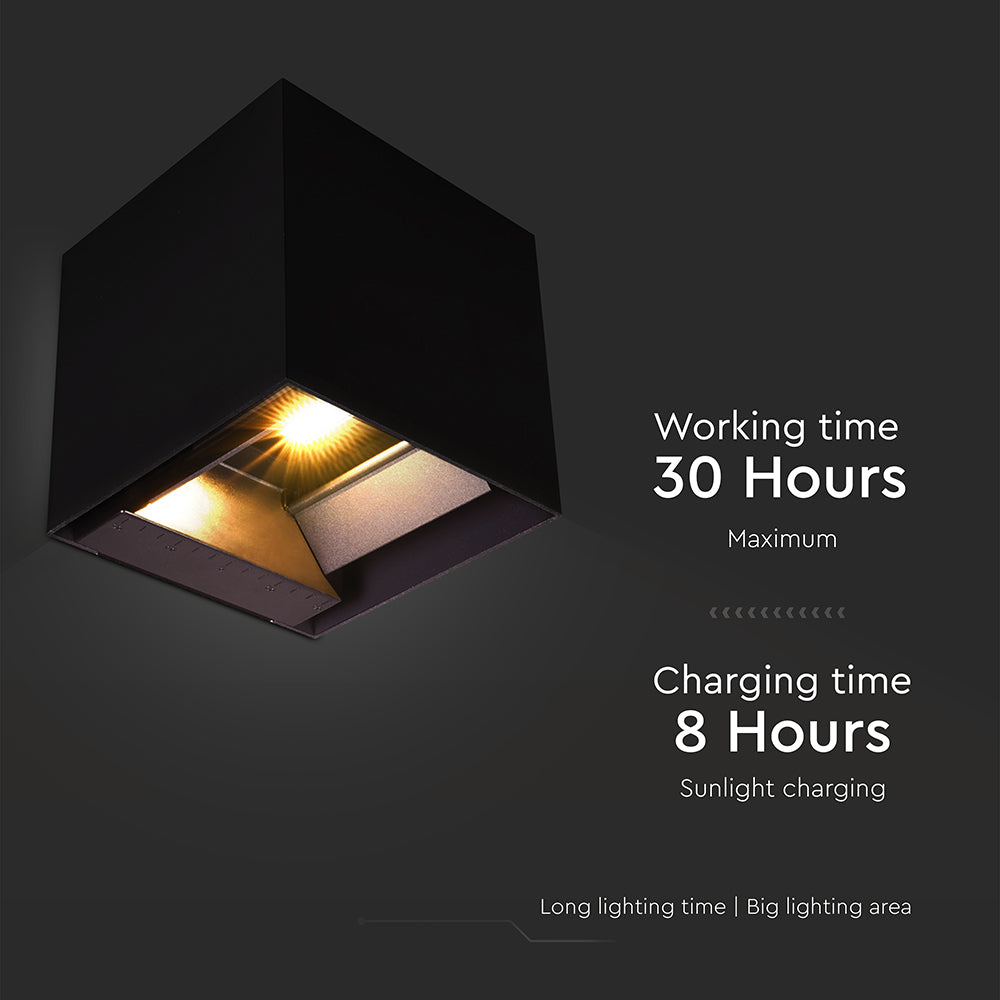 9W Solarna Lampa Ścienna z czujnikiem ruchu / Barwa: 3w1 / Obudowa: Czarna / IP65
