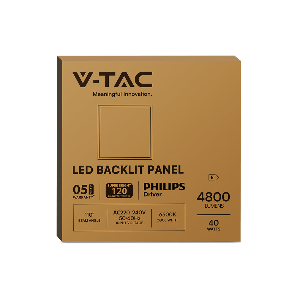 40W Panel LED BACKLIT 600x600mm / Zasilacz PHILIPS / Barwa:6500K / 5 Lat gwarancji / Skuteczność 120lm/W