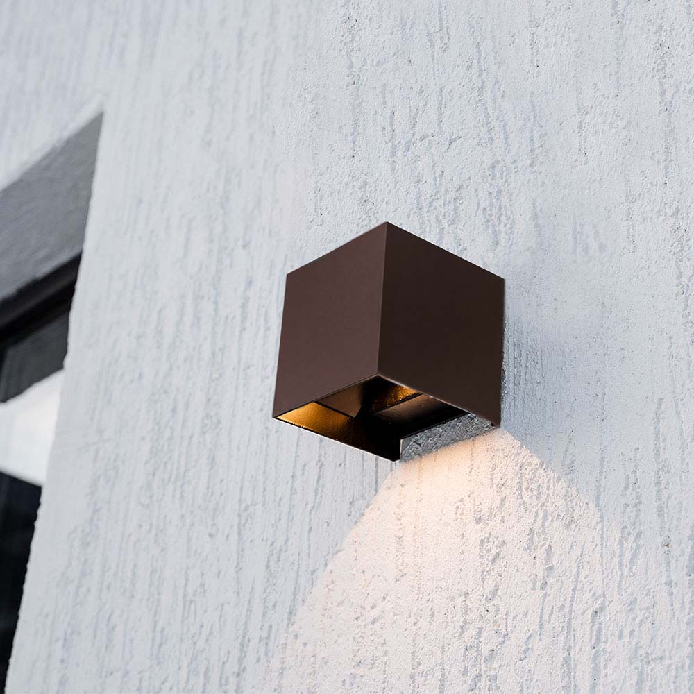 9W Solarna Lampa Ścienna z czujnikiem ruchu / Barwa: 3w1 / Obudowa: Brązowy / IP65