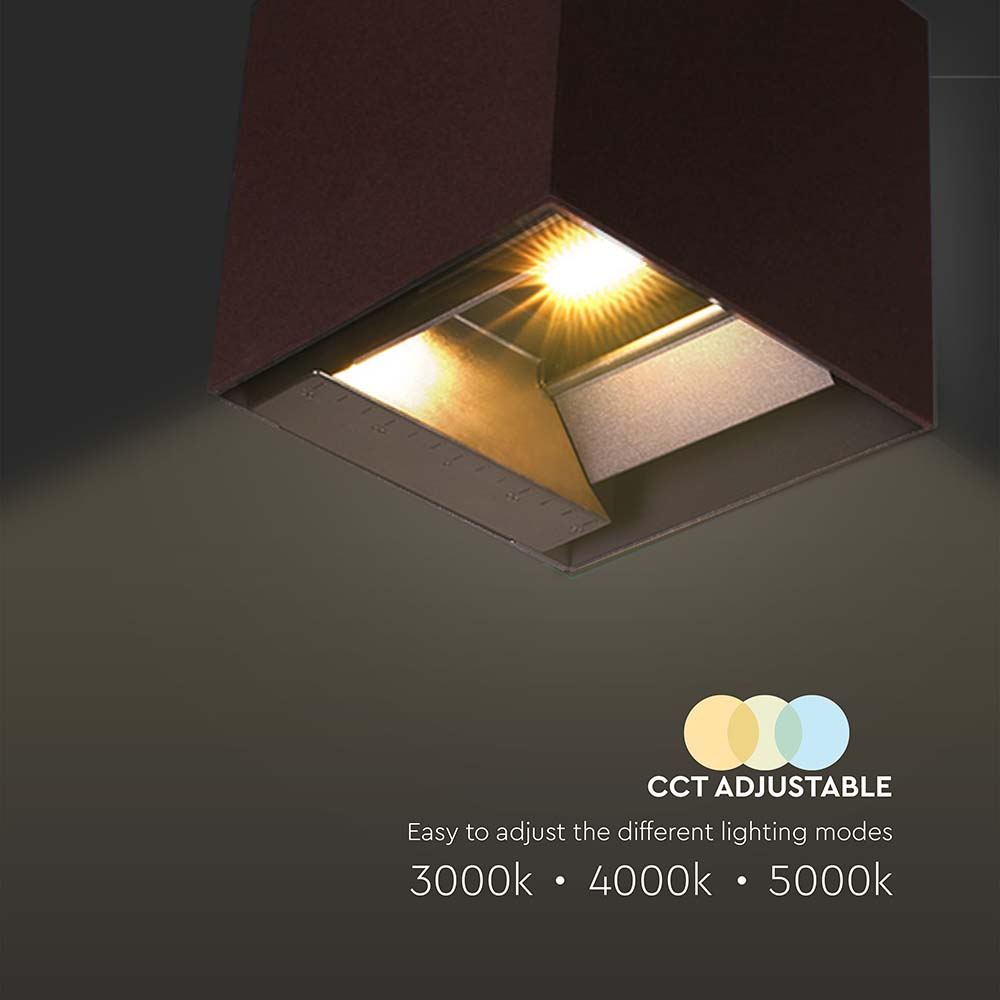 9W Solarna Lampa Ścienna z czujnikiem ruchu / Barwa: 3w1 / Obudowa: Brązowy / IP65