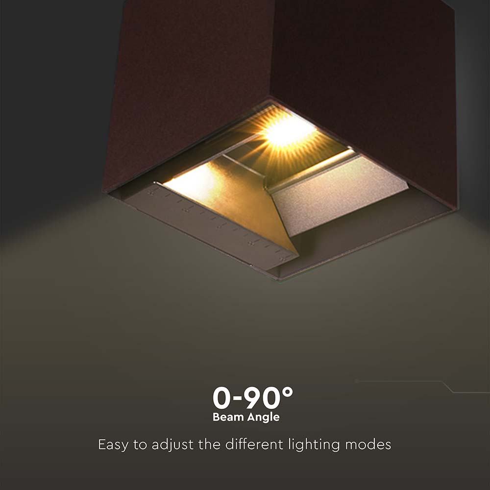 9W Solarna Lampa Ścienna z czujnikiem ruchu / Barwa: 3w1 / Obudowa: Brązowy / IP65