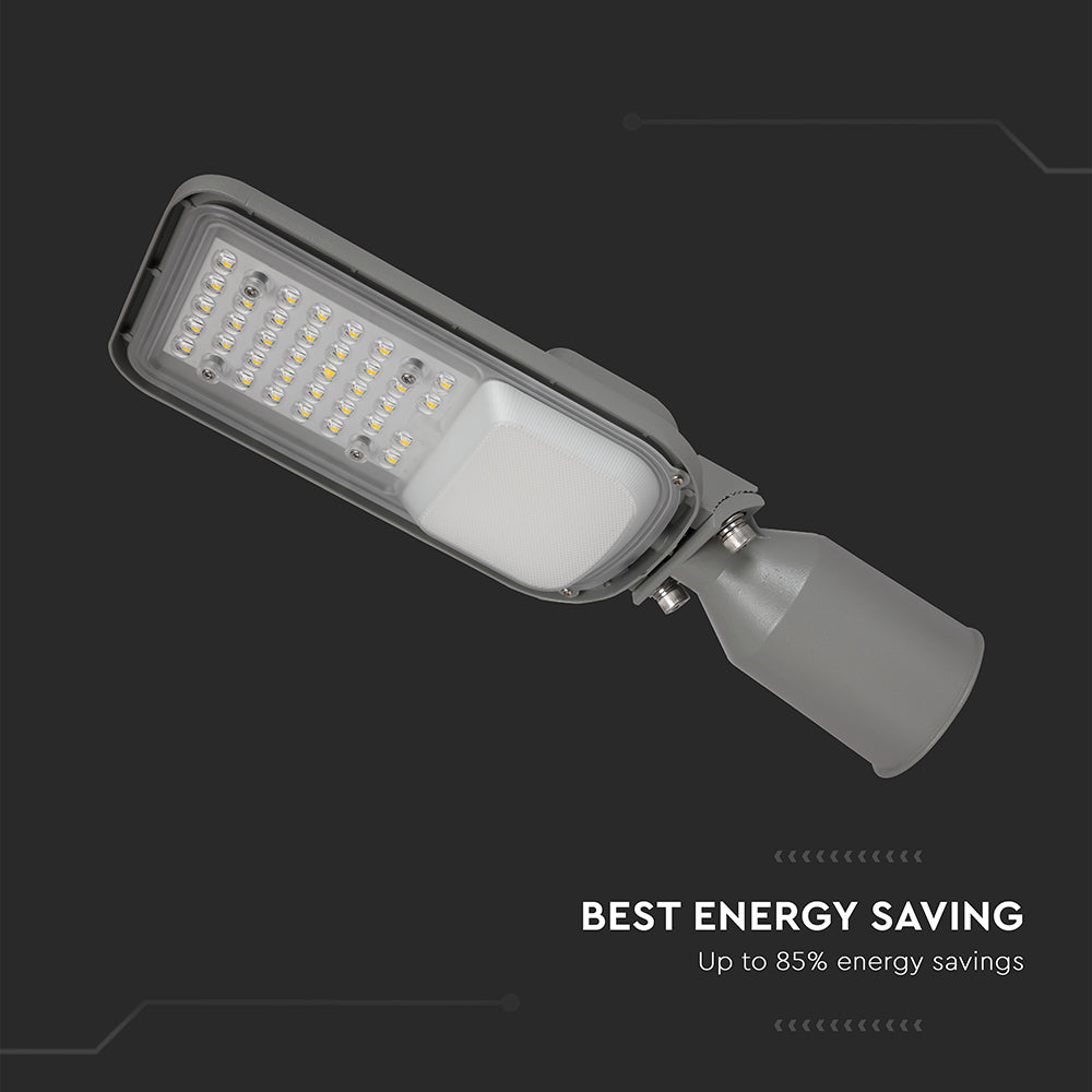 30W Lampa uliczna z regulowanym uchwytem VIRANO / Barwa:4000K / Wydajność: 135lm/w / Obudowa: Szara