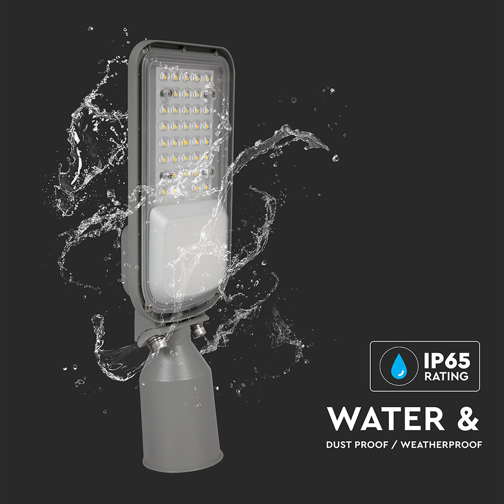 30W Lampa uliczna z regulowanym uchwytem VIRANO / Barwa:6500K / Wydajność: 135lm/w / Obudowa: Szara