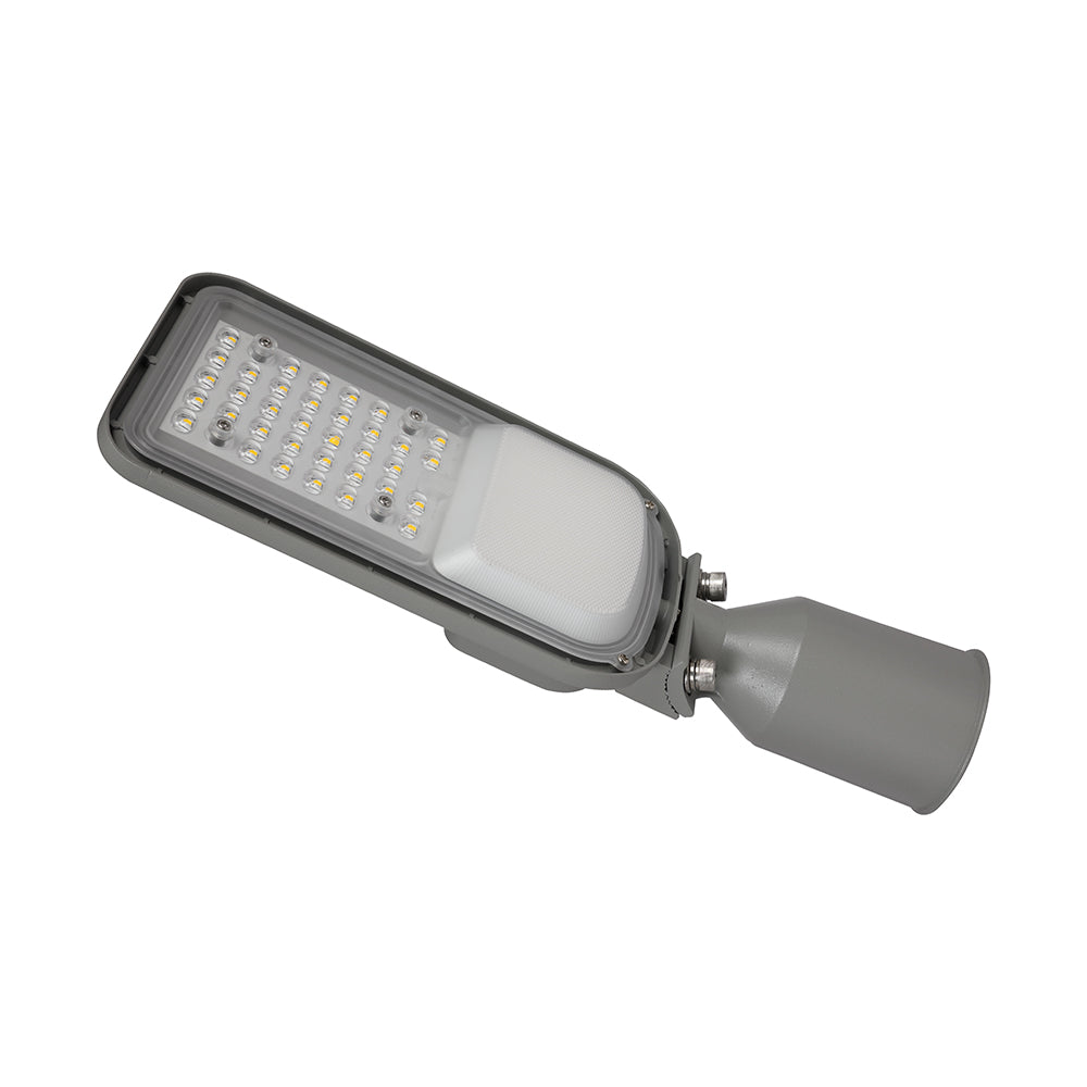 30W Lampa uliczna z regulowanym uchwytem VIRANO / Barwa:6500K / Wydajność: 135lm/w / Obudowa: Szara