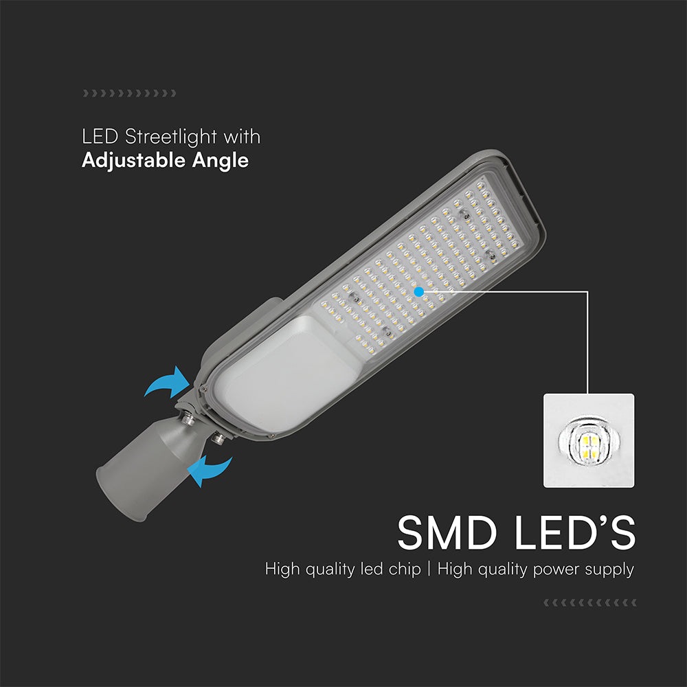 100W Lampa uliczna z regulowanym uchwytem VIRANO / Barwa:4000K / Wydajność: 135lm/w / Obudowa: Szara