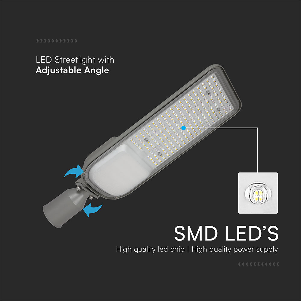 150W Lampa uliczna z regulowanym uchwytem VIRANO / Barwa:4000K / Wydajność: 135lm/w / Obudowa: Szara