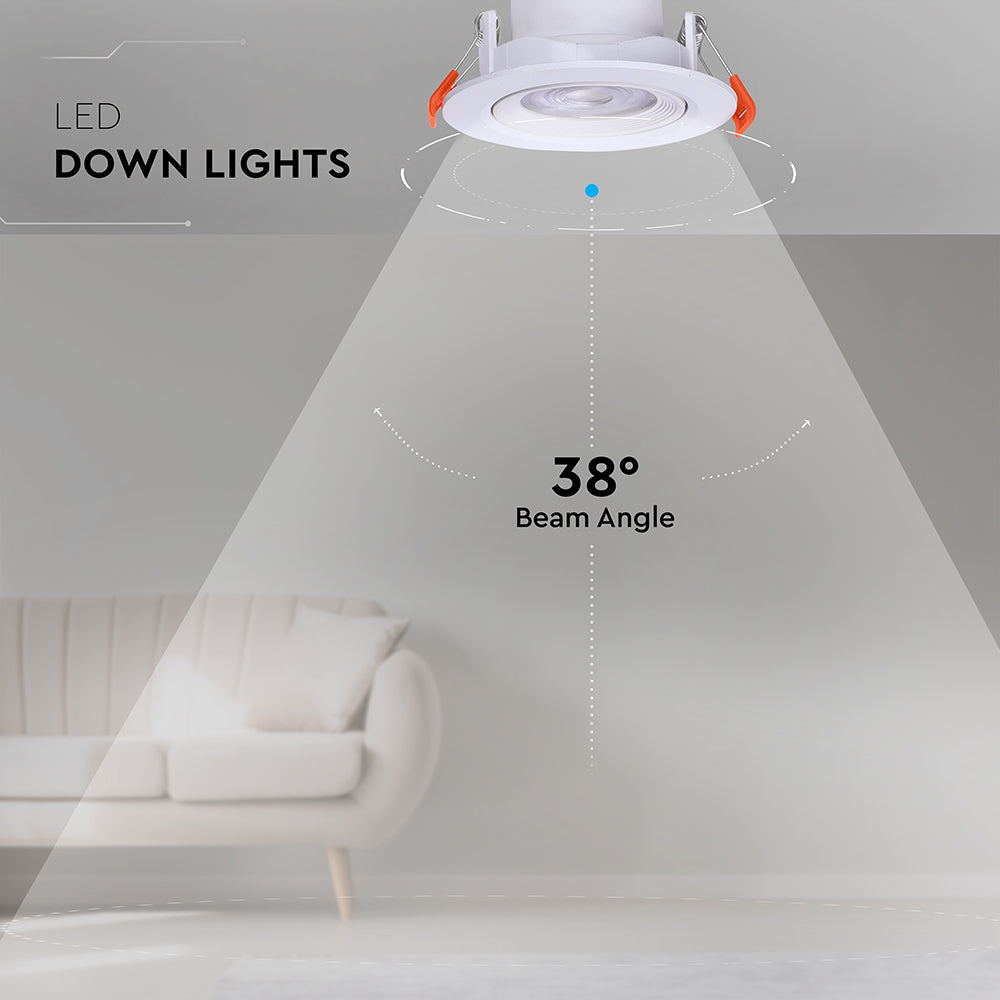 7W Oprawa wpuszczana reflektor LED / Barwa:3w1 / Obudowa: Biała