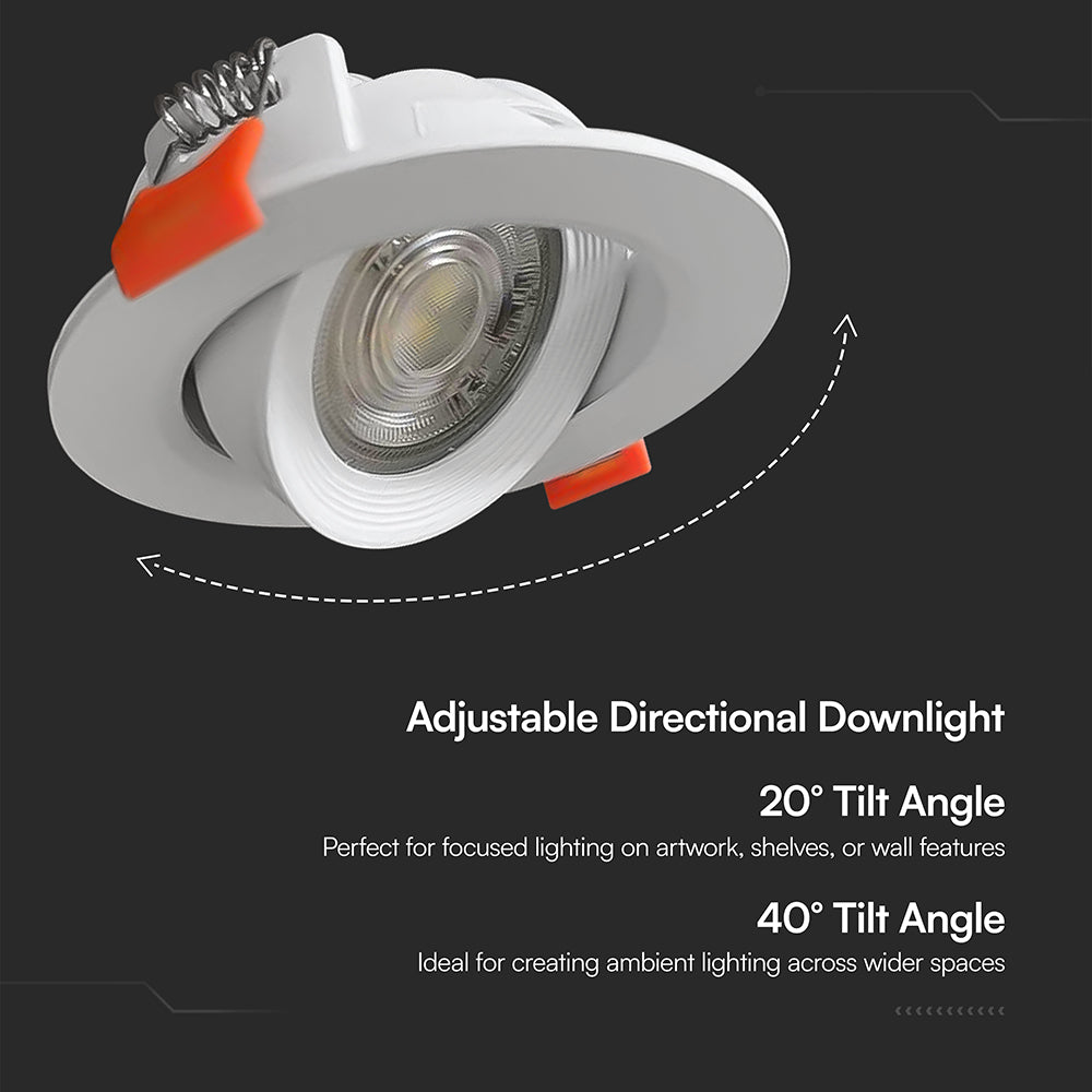 7W Oprawa wpuszczana reflektor LED / Barwa:3w1 / Obudowa: Biała