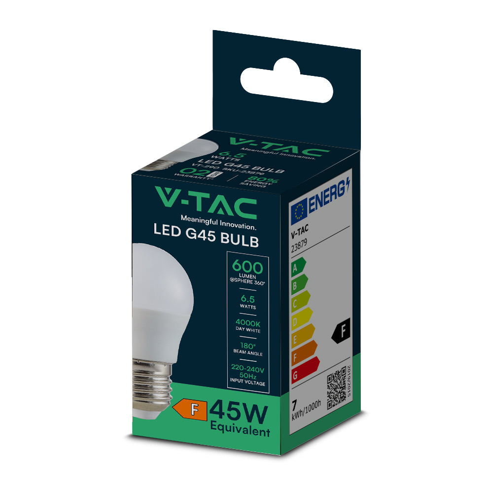 6.5W G45 Żarówka LED / Barwa:4000K / Trzonek:E27