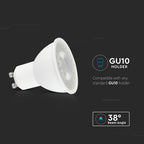 7.5W GU10 Żarówka LED/ Barwa:4000K / Kąt 38' / Trzonek:GU10