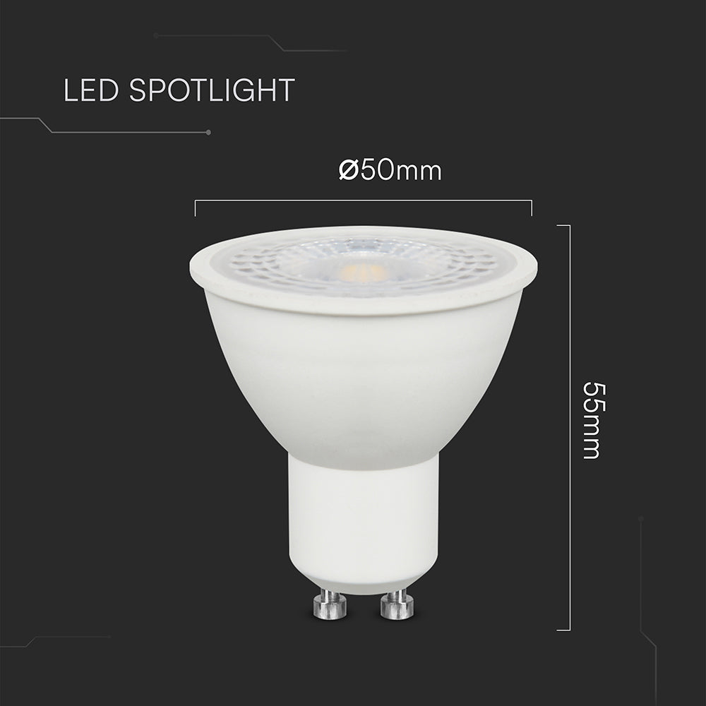 7.5W GU10 Żarówka LED / Barwa:6500K / Kąt 110' / Trzonek:GU10