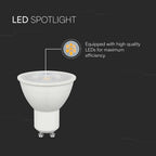 7.5W GU10 Żarówka LED / Barwa:6500K / Kąt 110' / Trzonek:GU10