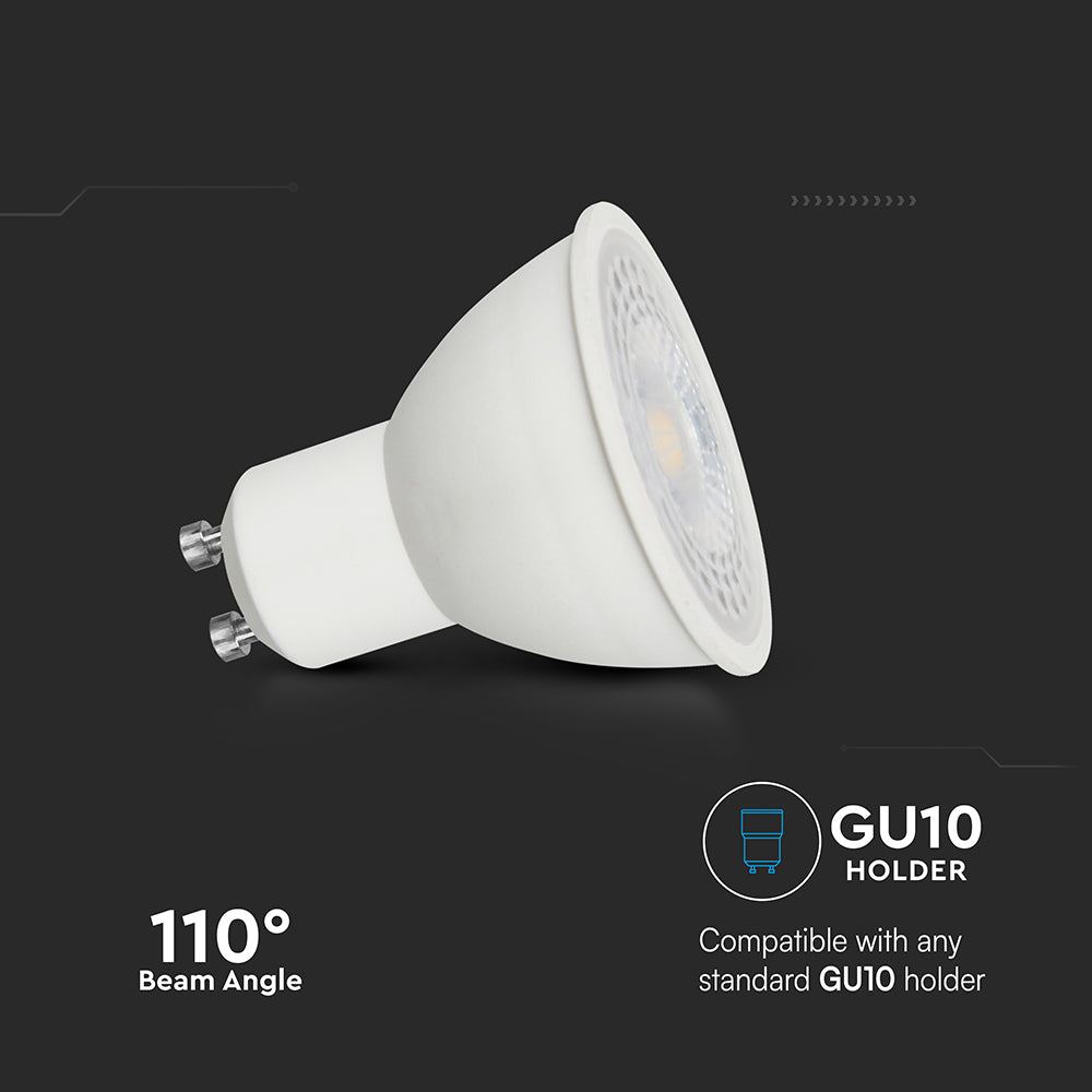 7.5W GU10 Żarówka LED / Barwa:6500K / Kąt 110' / Trzonek:GU10