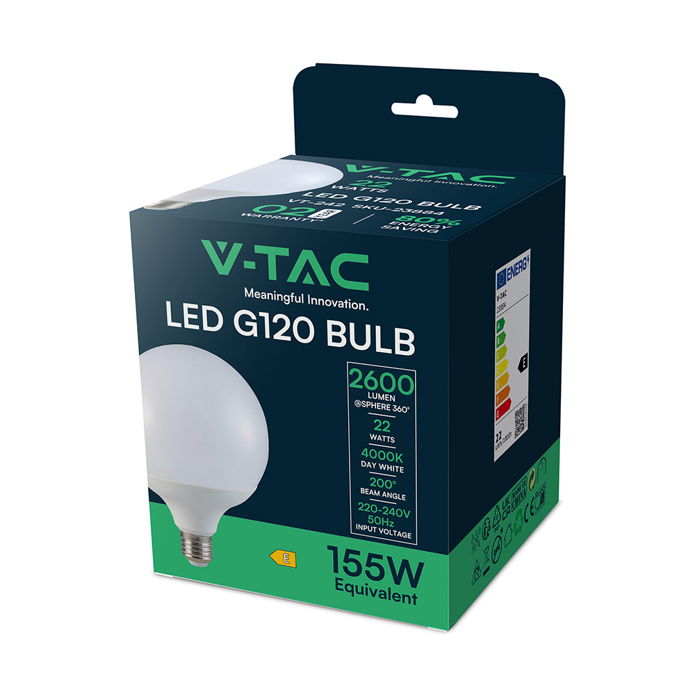 22W Żarówka LED G120 / Barwa:4000K / Skuteczność: 120lm/W / Trzonek:E27