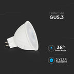 6W MR16 Żarówka LED / Barwa:6500K / Kąt 38' / Trzonek:G5,3