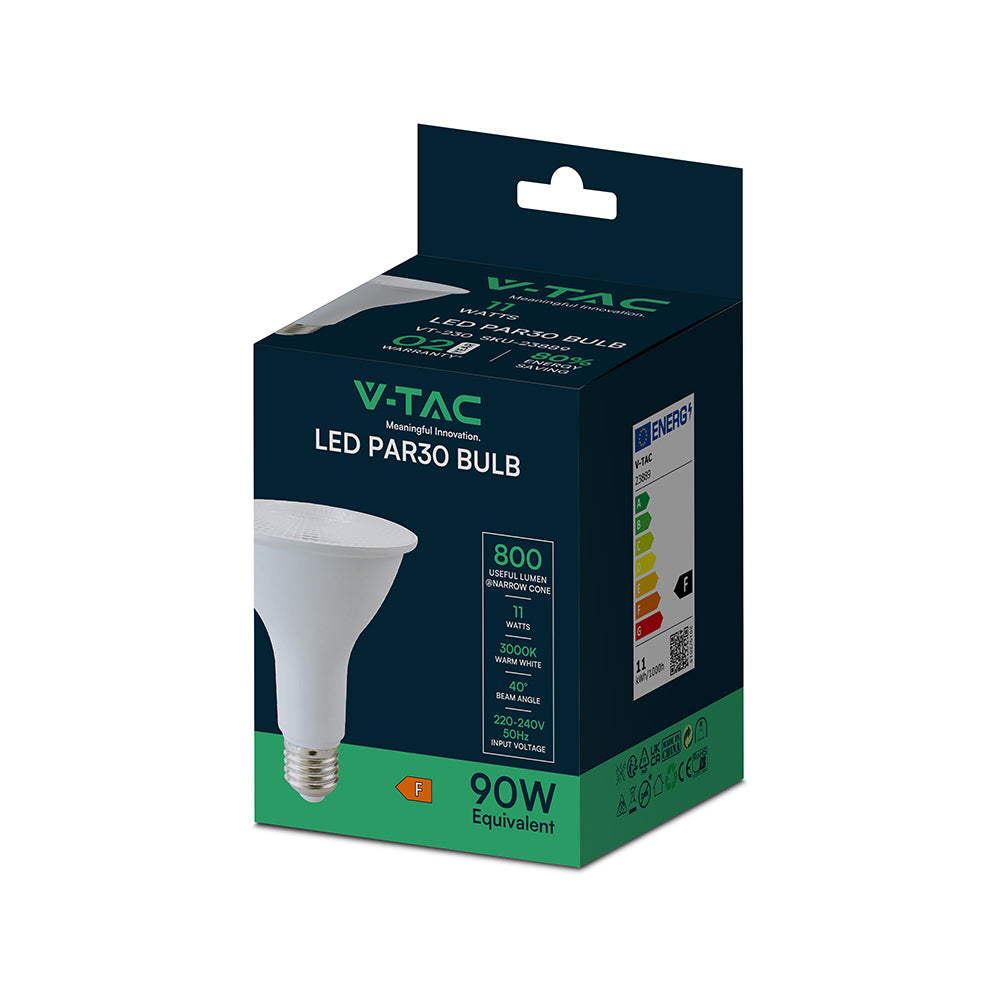 11W PAR 30 Żarówka LED / Barwa:3000K / Trzonek:E27