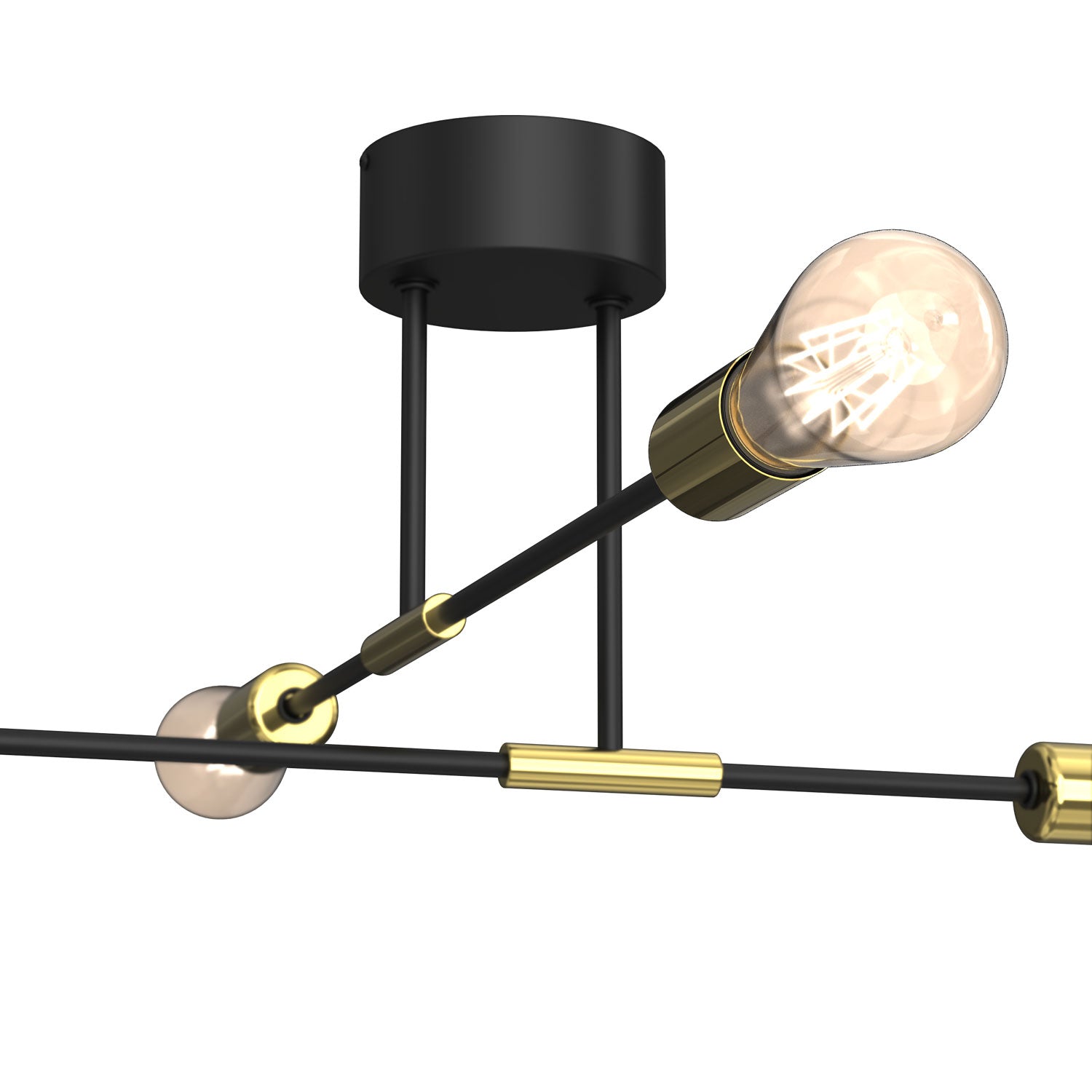 żyrandol Flame black/gold 4xE27