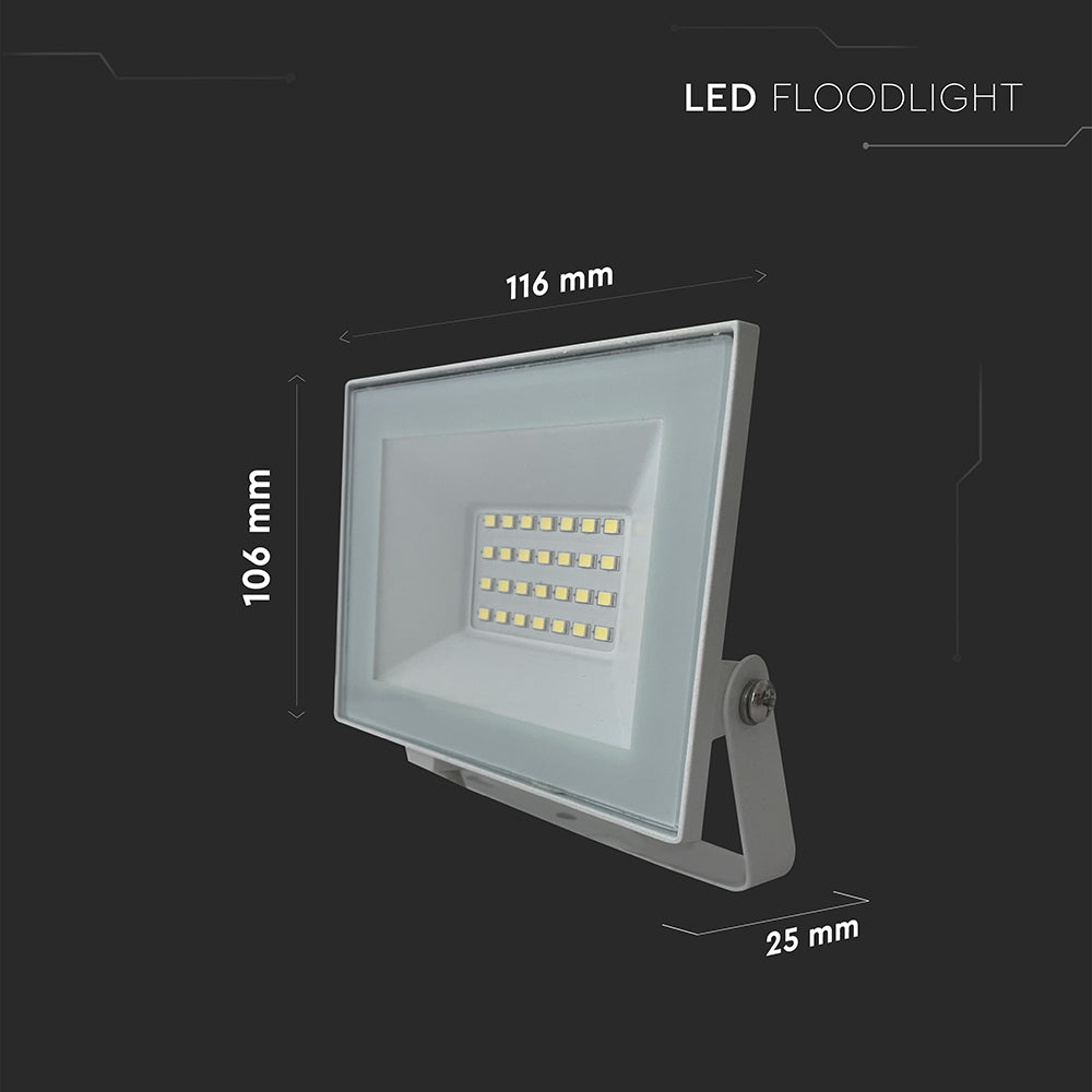 20W Naświetlacz LED / Seria: E-Class / Barwa:4000K / Obudowa: Biała