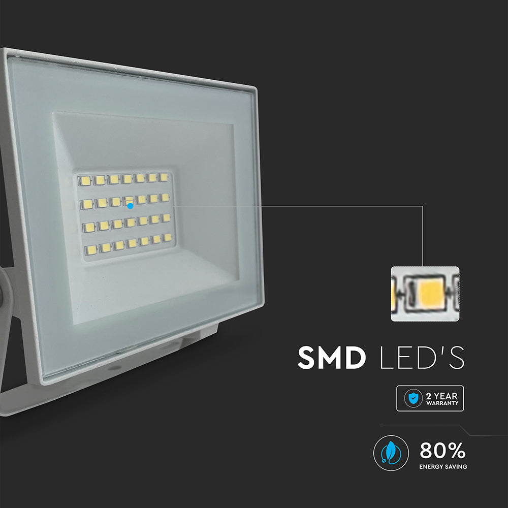 20W Naświetlacz LED / Seria: E-Class / Barwa:4000K / Obudowa: Biała