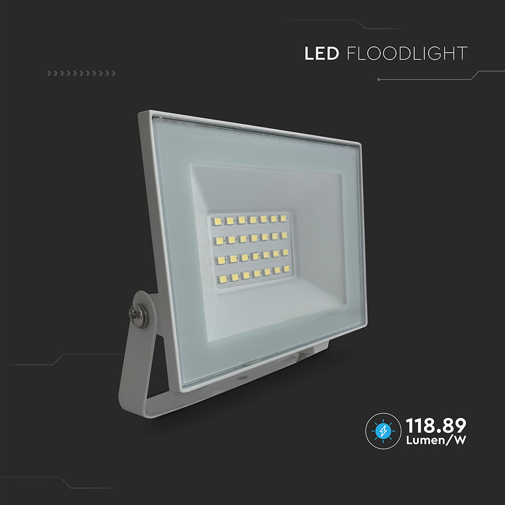 20W Naświetlacz LED / Seria: E-Class / Barwa:6500K / Obudowa: Biała