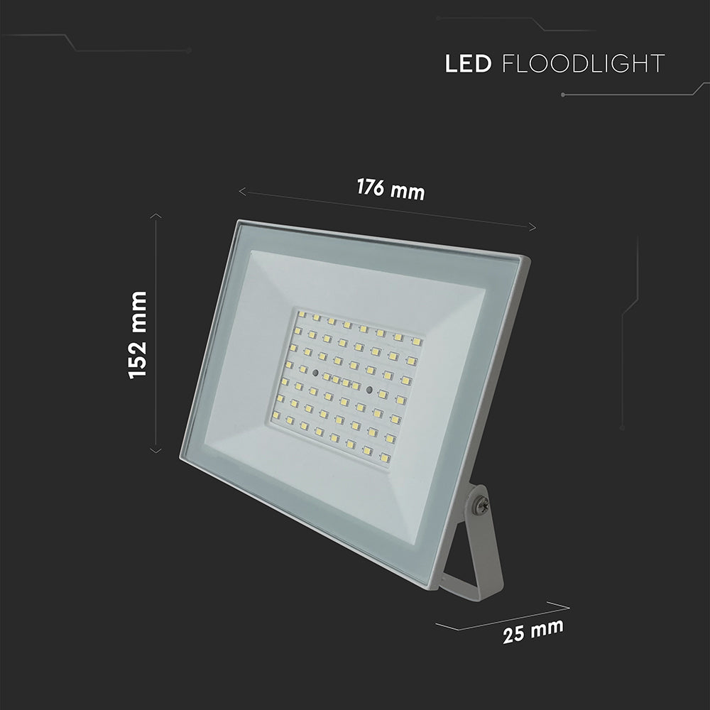 50W Naświetlacz LED / Seria: E-Class / Barwa:6500K / Obudowa: Biała