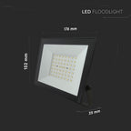 50W Naświetlacz LED / Seria: E-Class / Barwa:6500K / Obudowa: Czarna