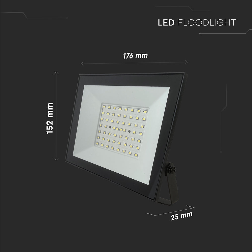 50W Naświetlacz LED / Seria: E-Class / Barwa:6500K / Obudowa: Czarna