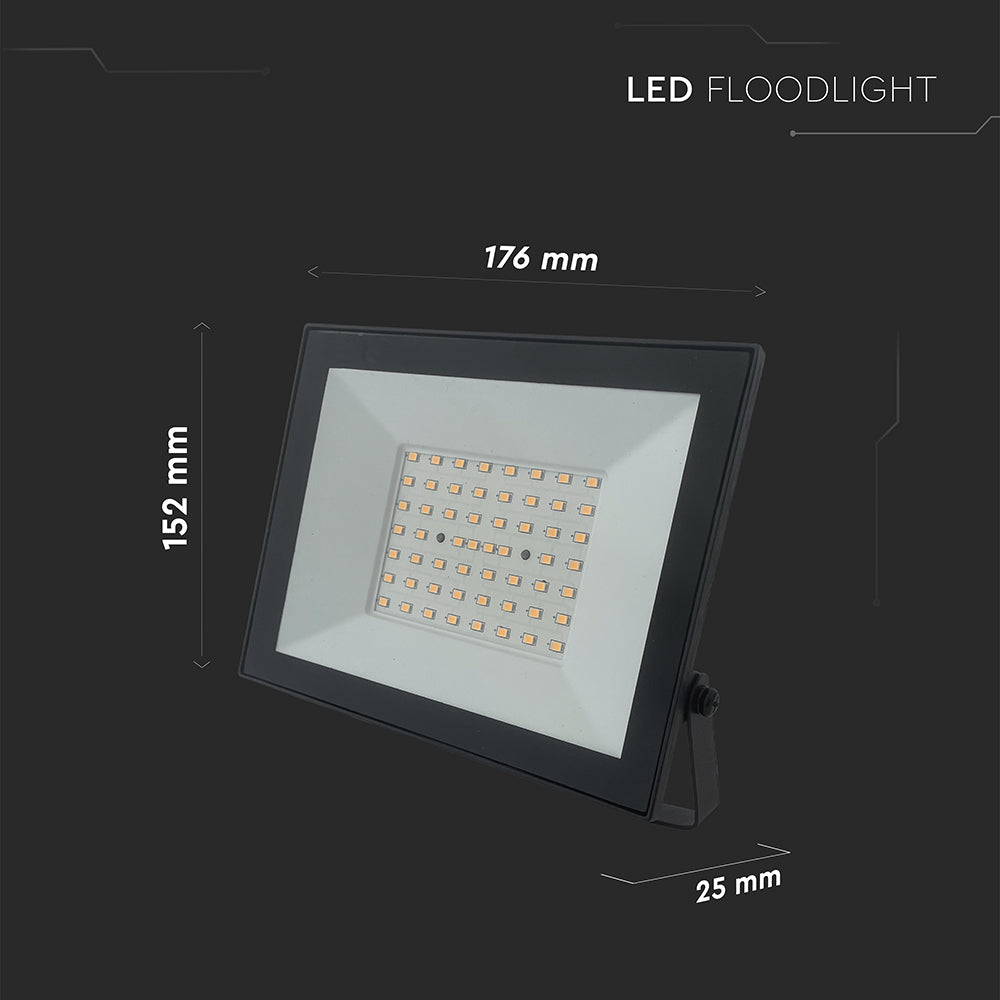 50W Naświetlacz LED / Seria: E-Class / Barwa:3000K / Obudowa: Czarna