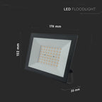 50W Naświetlacz LED / Seria: E-Class / Barwa:3000K / Obudowa: Czarna