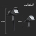 1.3W Oprawa ogrodowa solarna / Barwa:3w1 / IP65 / Obudowa: Czarny