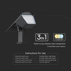 1.3W Oprawa ogrodowa solarna / Barwa:3w1 / IP65 / Obudowa: Czarny