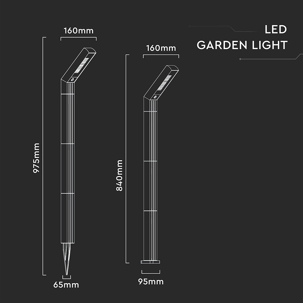 1.5W Oprawa ogrodowa solarna / Barwa:3w1 / IP65 / Obudowa: Czarny