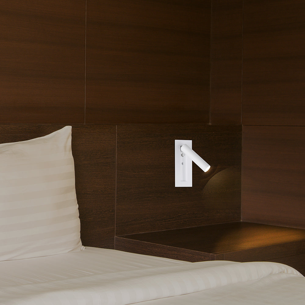 2W Hotelowa lampa ścienna / Chip CREE / Barwa: 3000K / Kolor: Biały