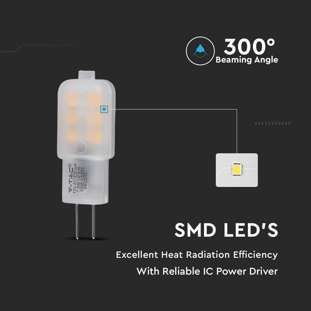 1.5W Żarówka LED / Chip SAMSUNG / Barwa:3000K / Trzonek:G4