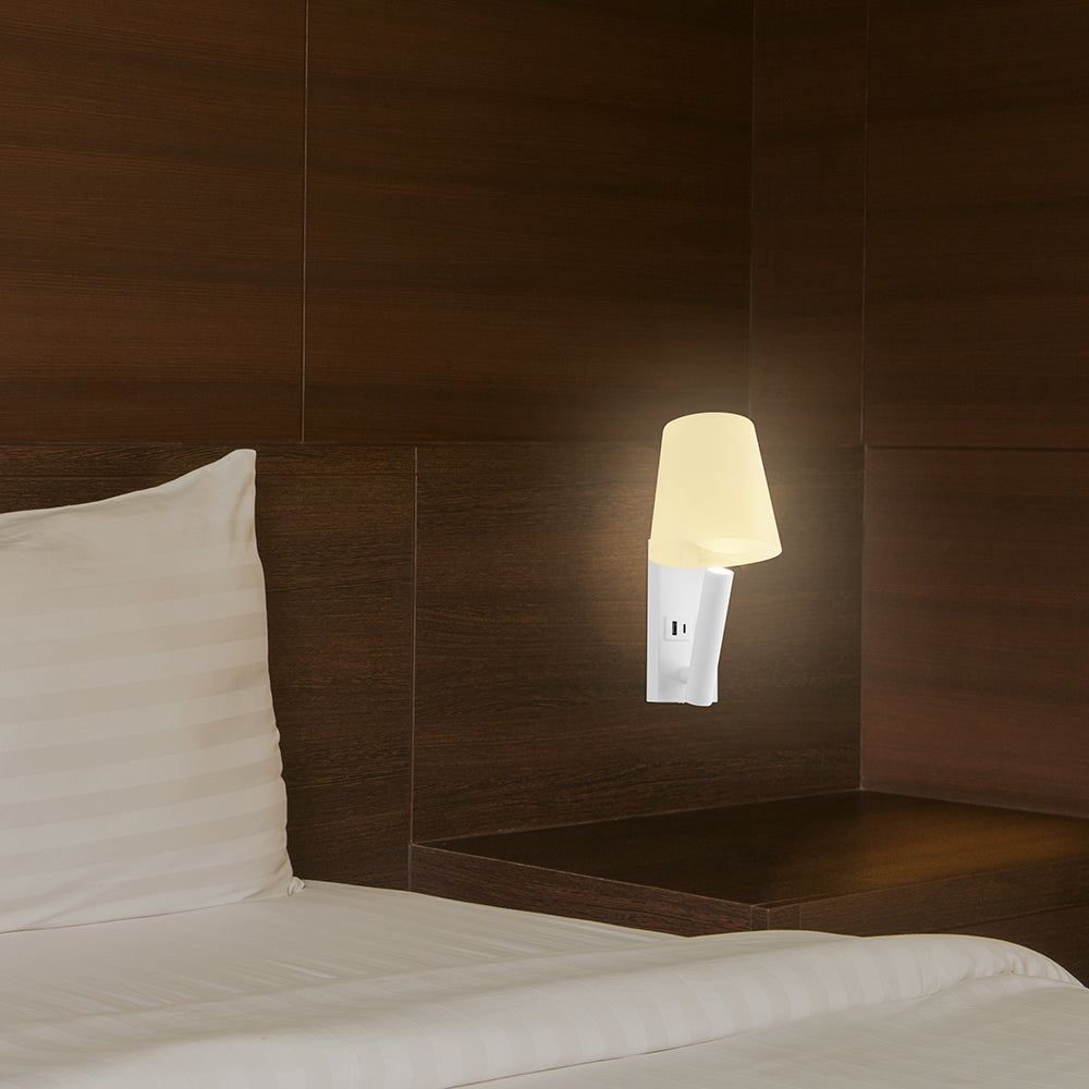 2W Hotelowa lampa ścienna / Chip CREE / Barwa: 3000K / Kolor: Biały