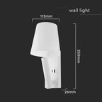 2W Hotelowa lampa ścienna / Chip CREE / Barwa: 3000K / Kolor: Biały
