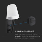 2W Hotelowa lampa ścienna USB / Chip CREE / Barwa: 3000K / Kolor: Czarny