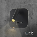 8W Hotelowa lampa ścienna USB / Chip CREE / Barwa: 3000K / Kolor: Czarny