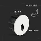 3W Oprawa Schodowa LED / Barwa:3w1 / Obudowa: Biała-Czarna / Okrągły