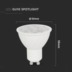 6W GU10 Żarówka LED / Barwa:3000K / Kąt 10'D / Trzonek:GU10