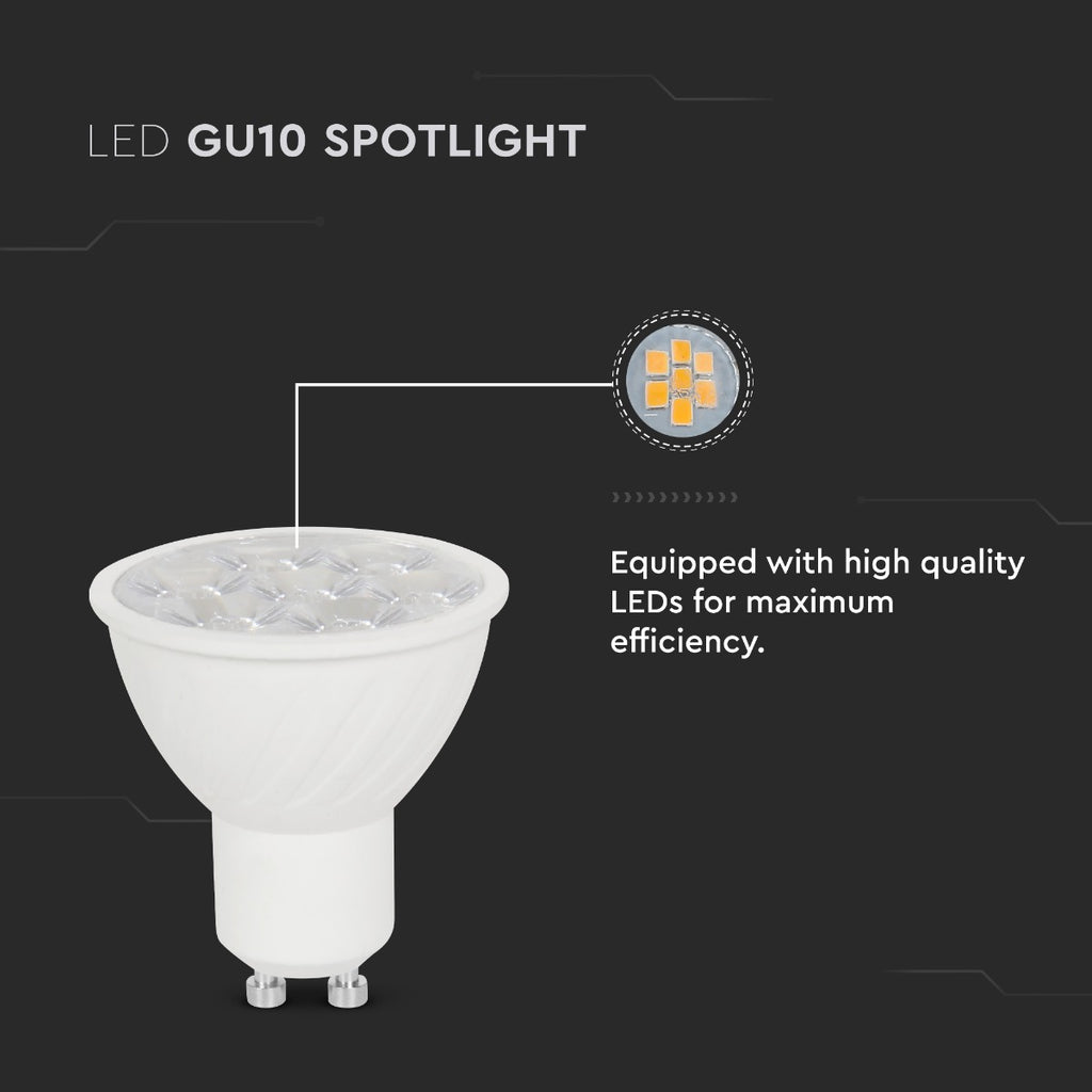 6W GU10 Żarówka LED / Barwa:3000K / Kąt 10'D / Trzonek:GU10