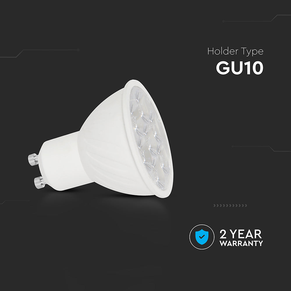 6W GU10 Żarówka LED / Barwa:3000K / Kąt 10'D / Trzonek:GU10
