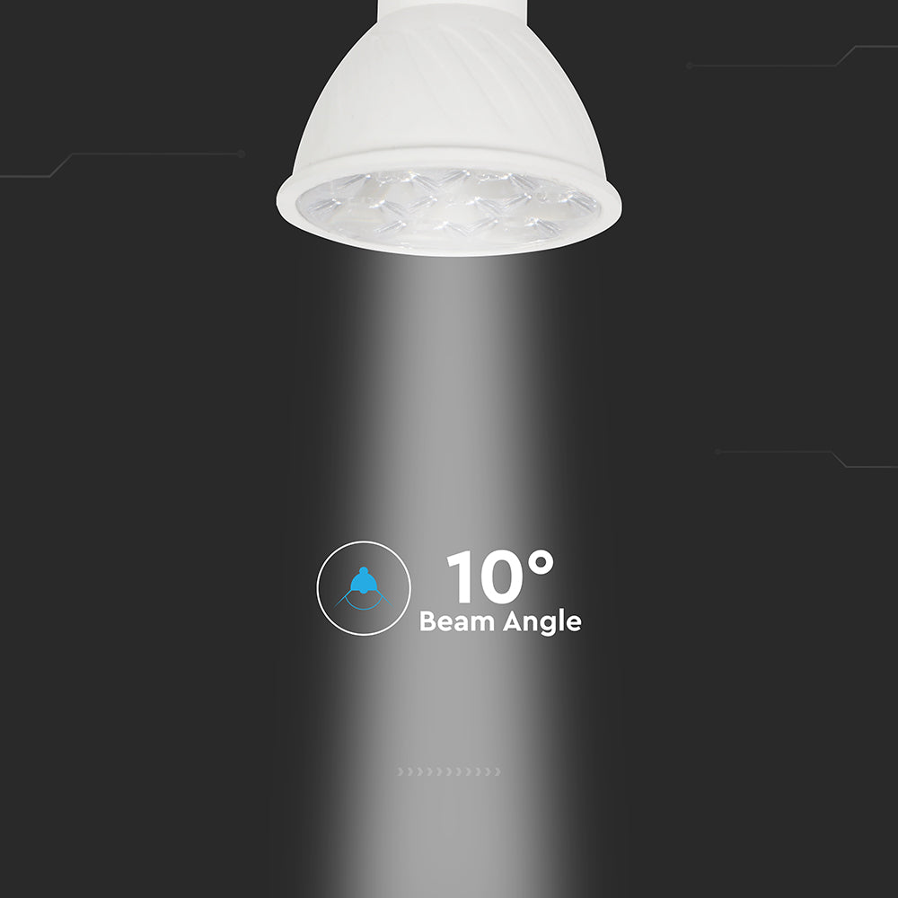 6W GU10 Żarówka LED / Barwa:3000K / Kąt 10'D / Trzonek:GU10