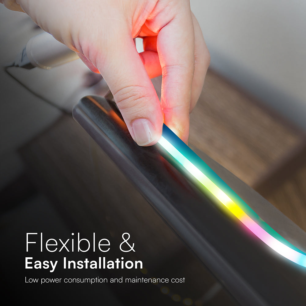 15W Zestaw NEON FLEX z sterownikiem i pilotem / Barwa: MAGIC RGB / Zasilanie: 5V USB / IP20 / Rolka:5m