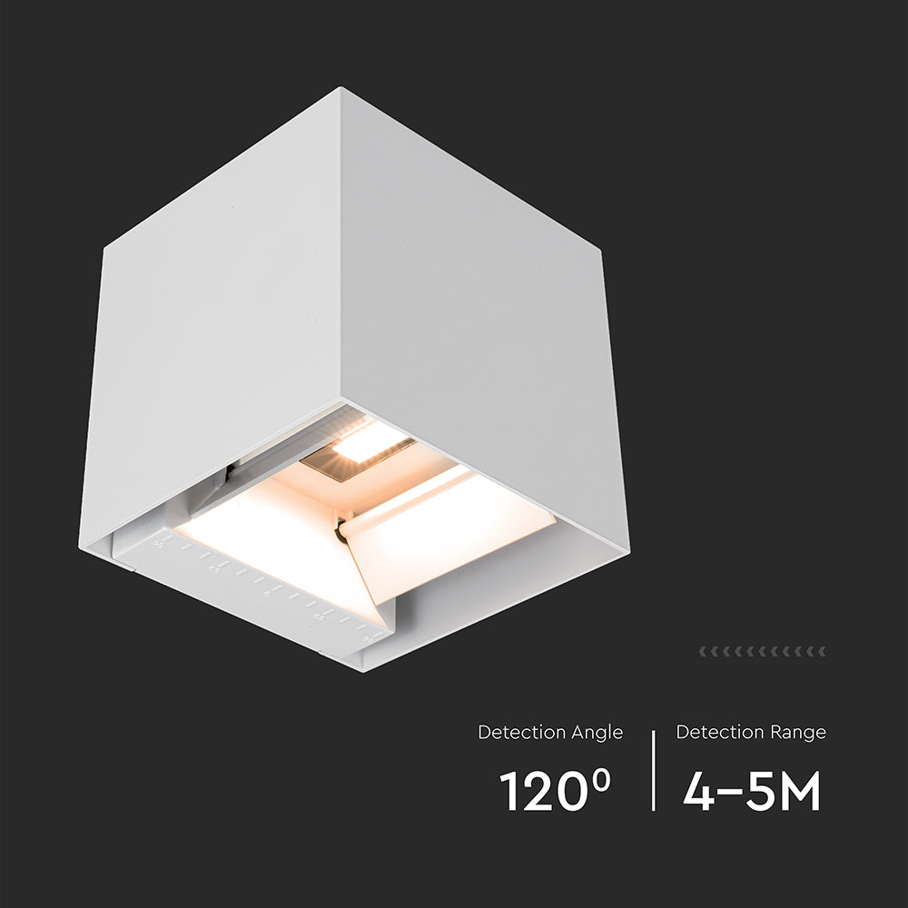 9W Solarna Lampa Ścienna z czujnikiem ruchu / Barwa: 3w1 / Obudowa: Biała / IP65