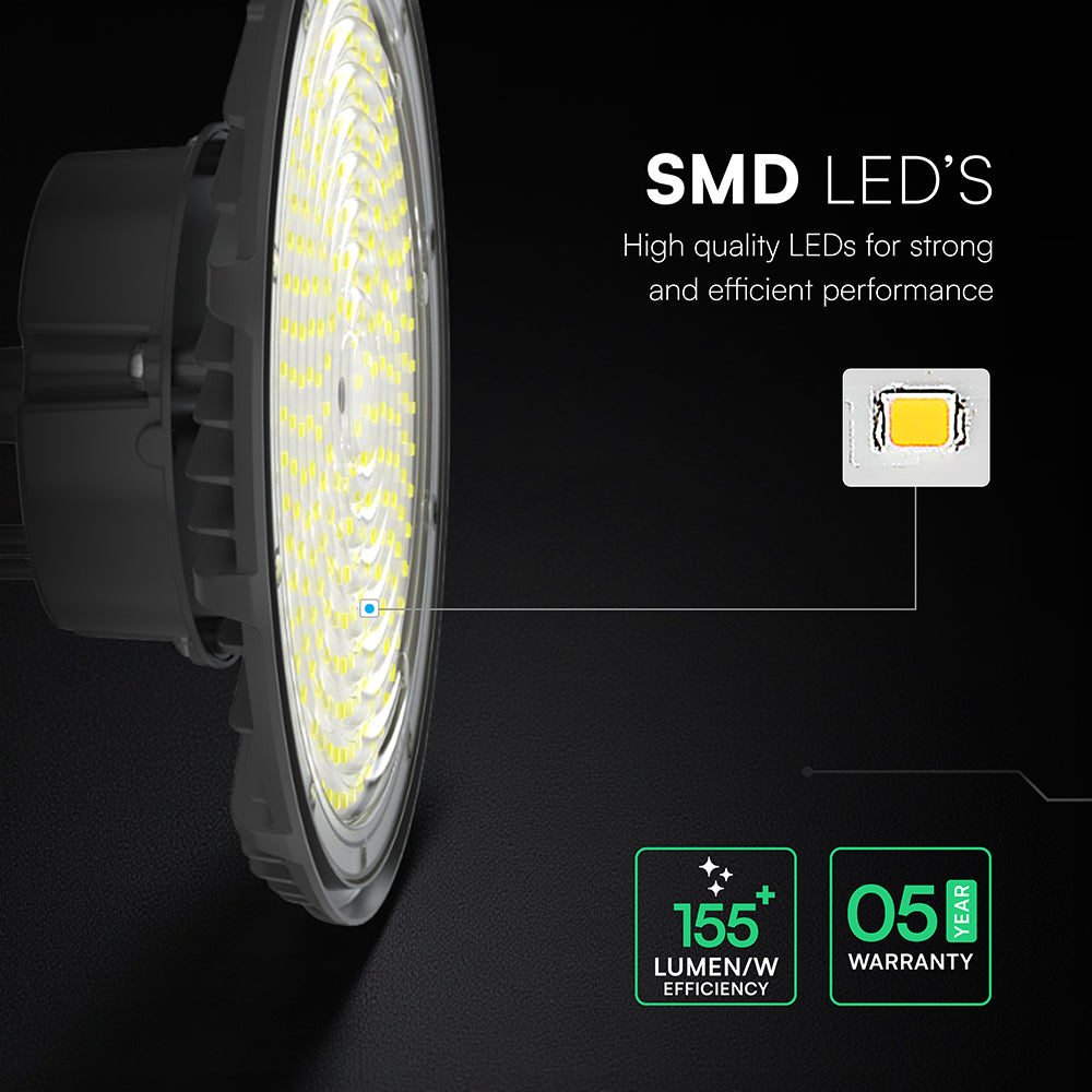 100W Oprawa Highbay / Barwa:4000K / Obudowa: Czarna / 5 Lat gwarancji / Skuteczność 155lm/W / Kąt 90'