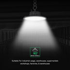 100W Oprawa Highbay / Barwa:4000K / Obudowa: Czarna / 5 Lat gwarancji / Skuteczność 155lm/W / Kąt 90'